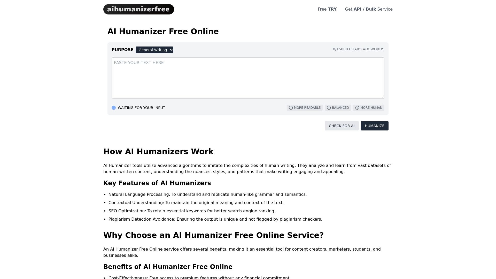 AI Humanizer Free Online image