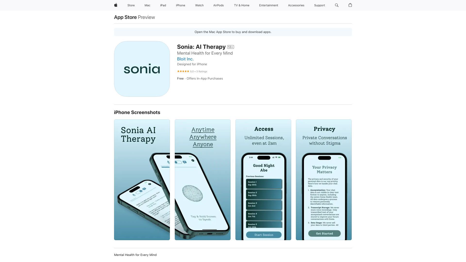 Sonia: AI Therapy image