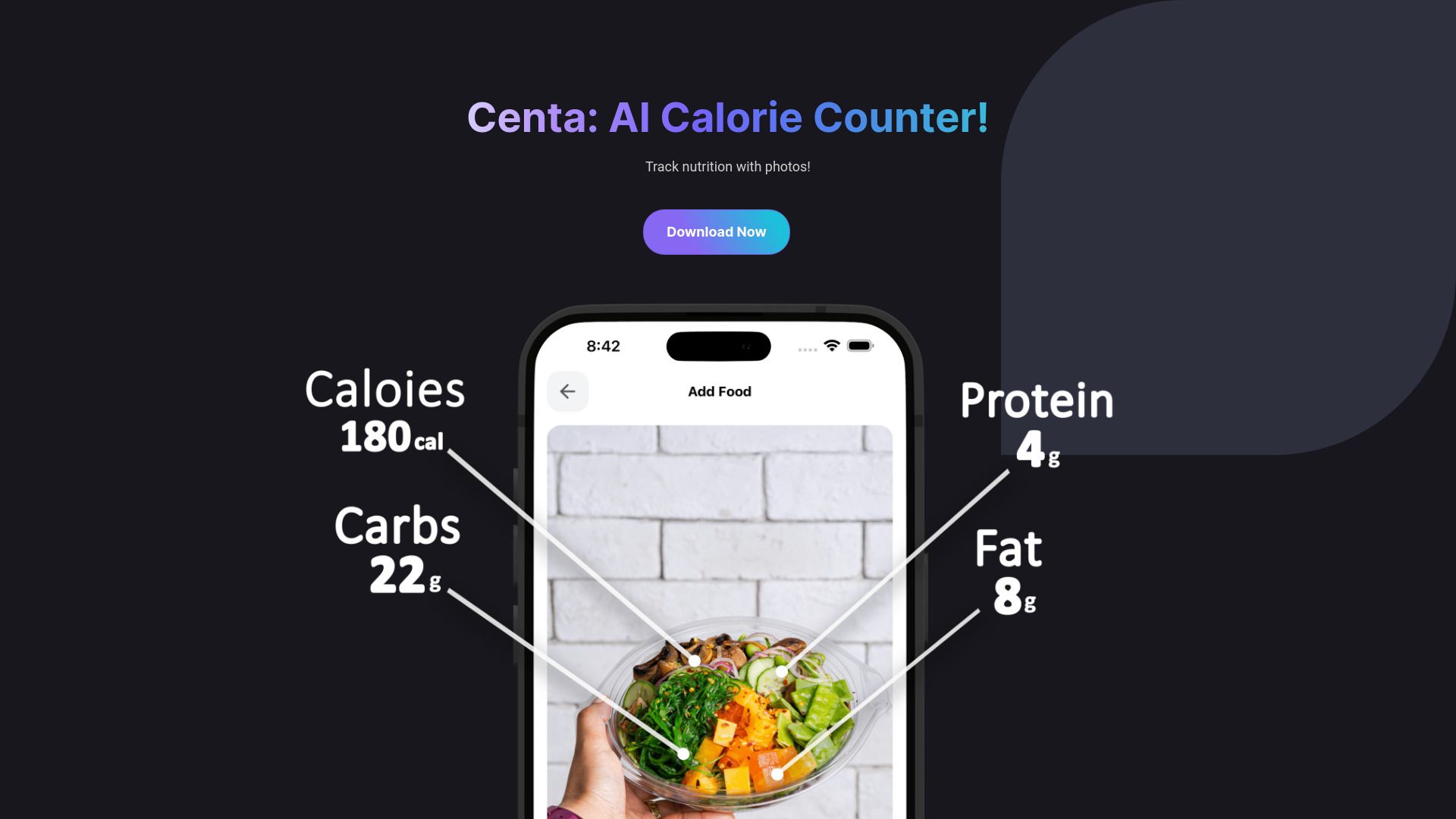 Centa - AI Calorie Counter image