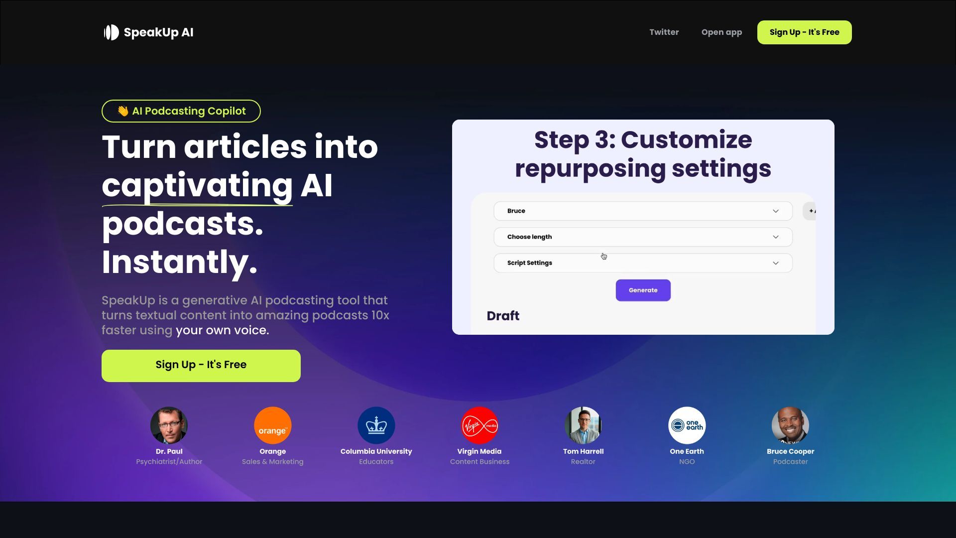 SpeakUp AI - AI Podcasting Copilot image