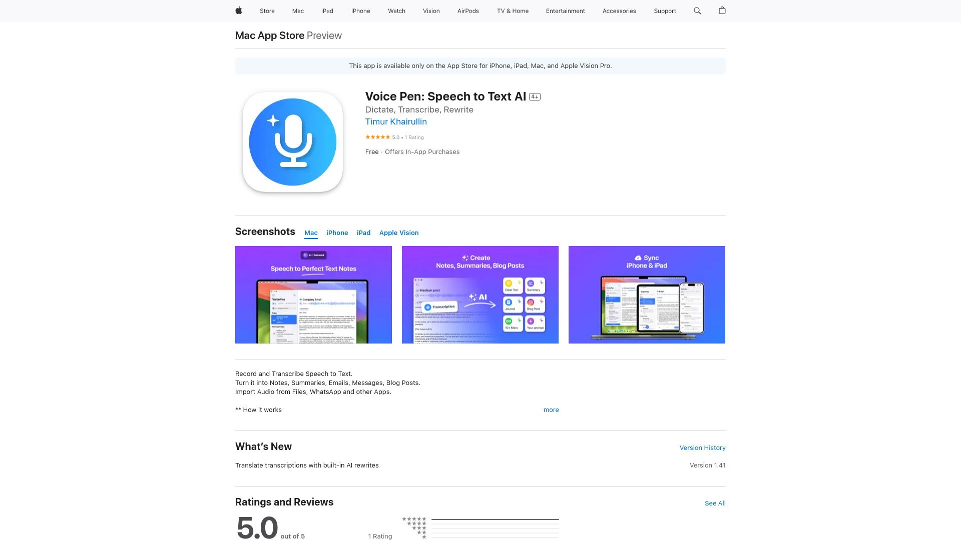 Voice Pen: Speech to Text AI image