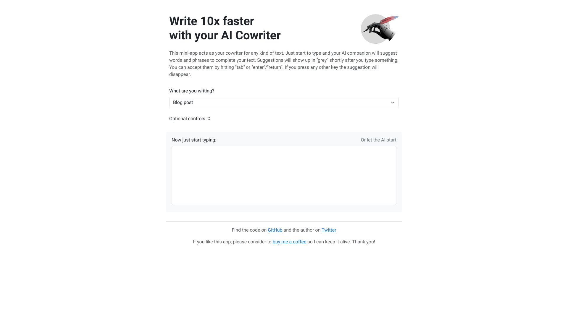 AI Cowriter image