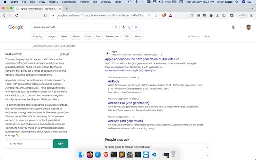 ChatGPT on Google Extension image