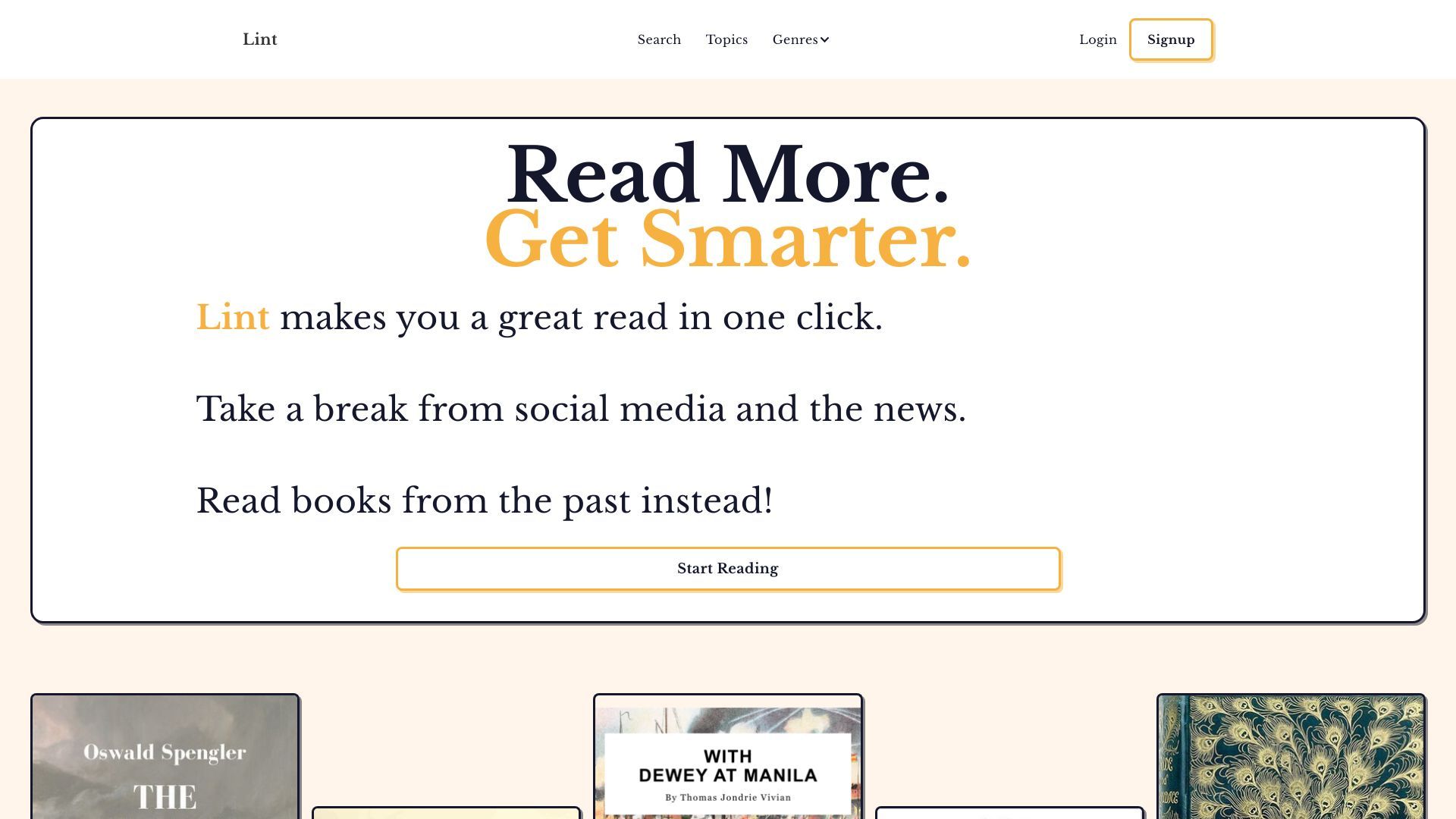 Lint - Read More. Get Smarter image