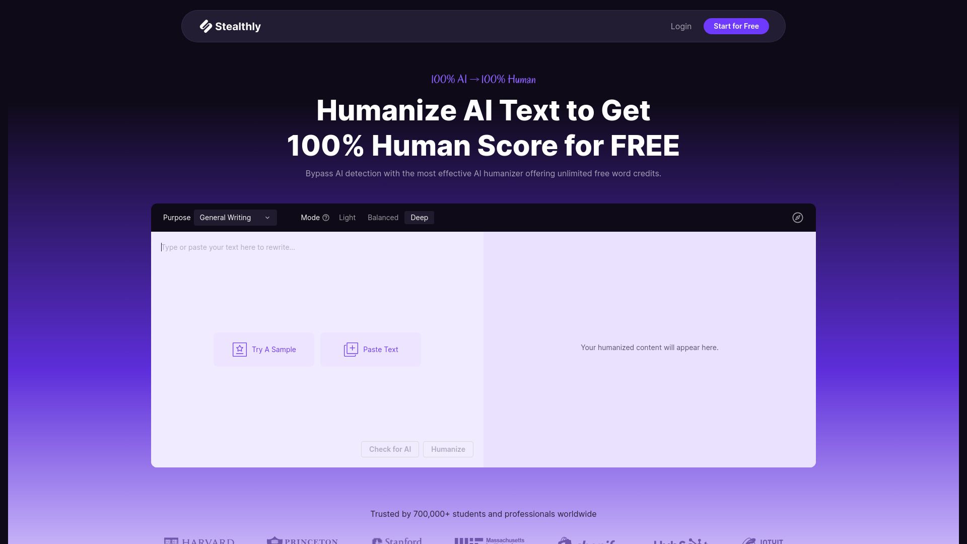 Stealthly AI Humanizer image