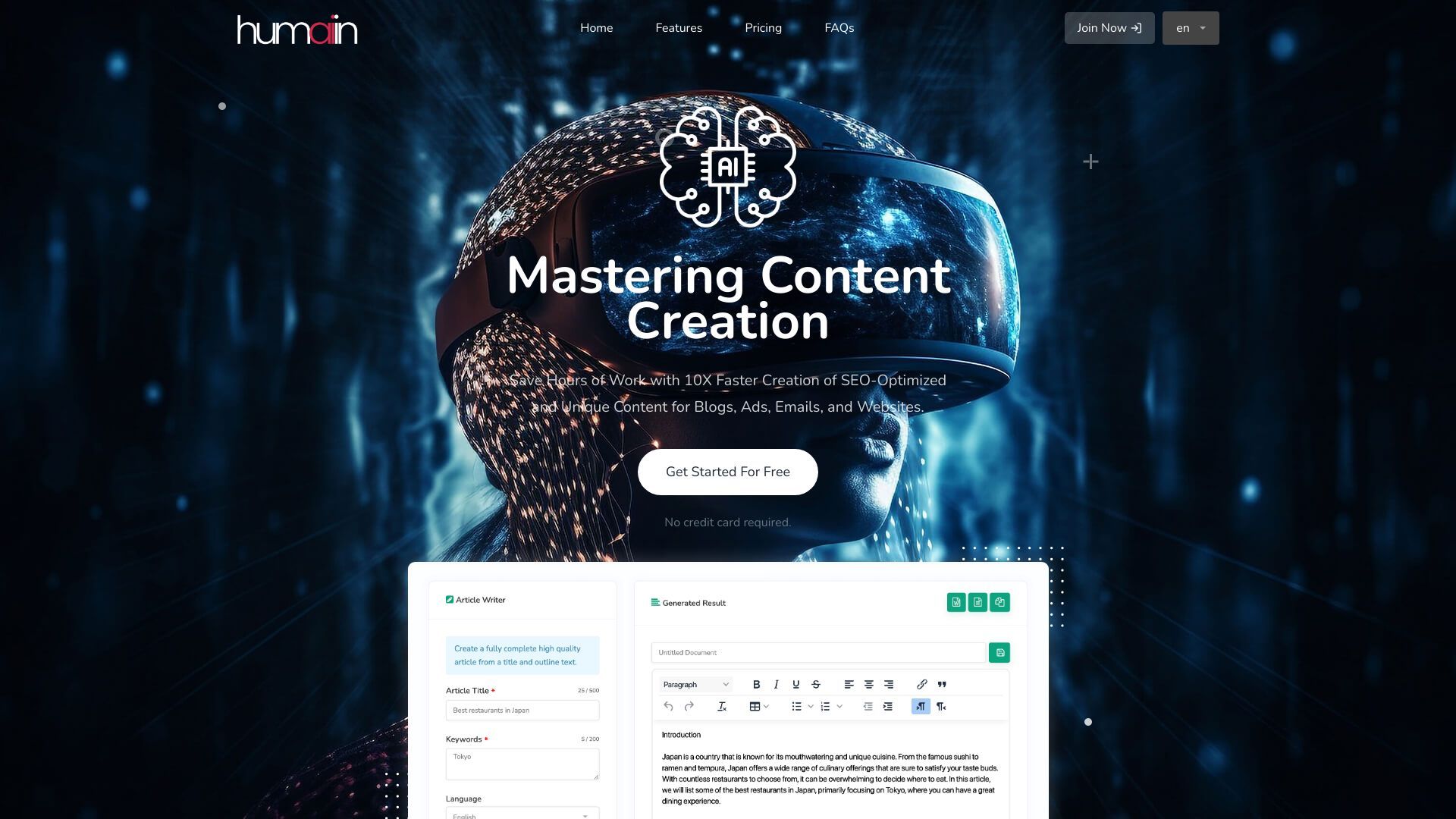 Humai.in - Best AI Content & Image Generator image