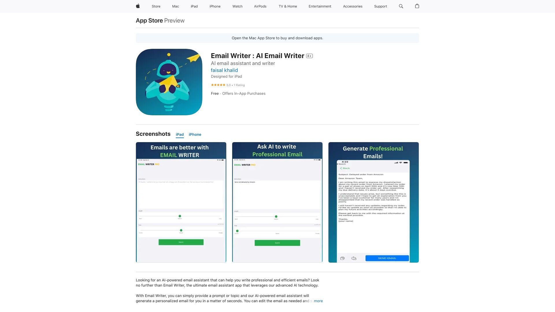 Chatgpt-powered Email Writer image