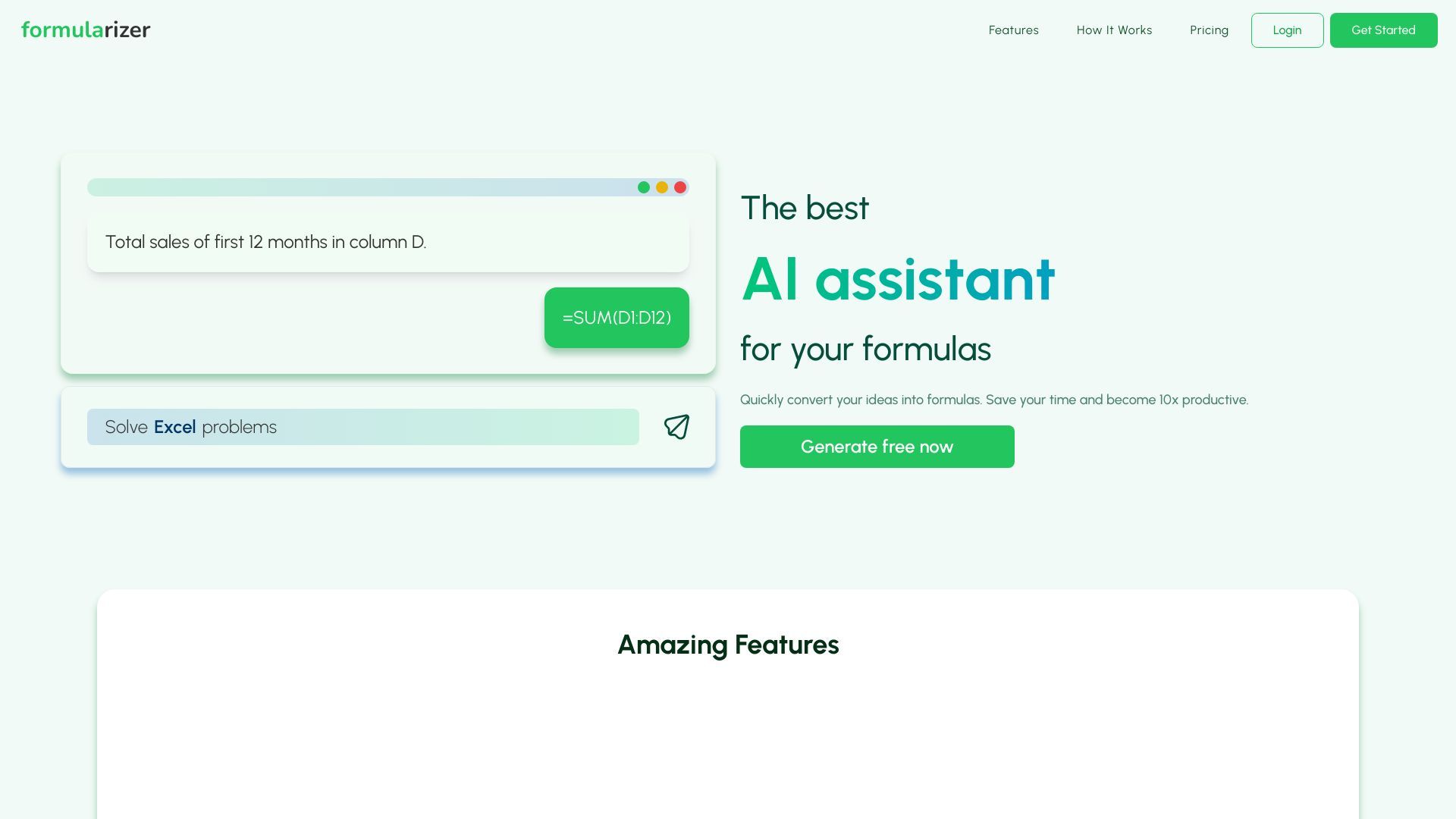 Formularizer - AI assistant for Excel, Google Sheets, and more image