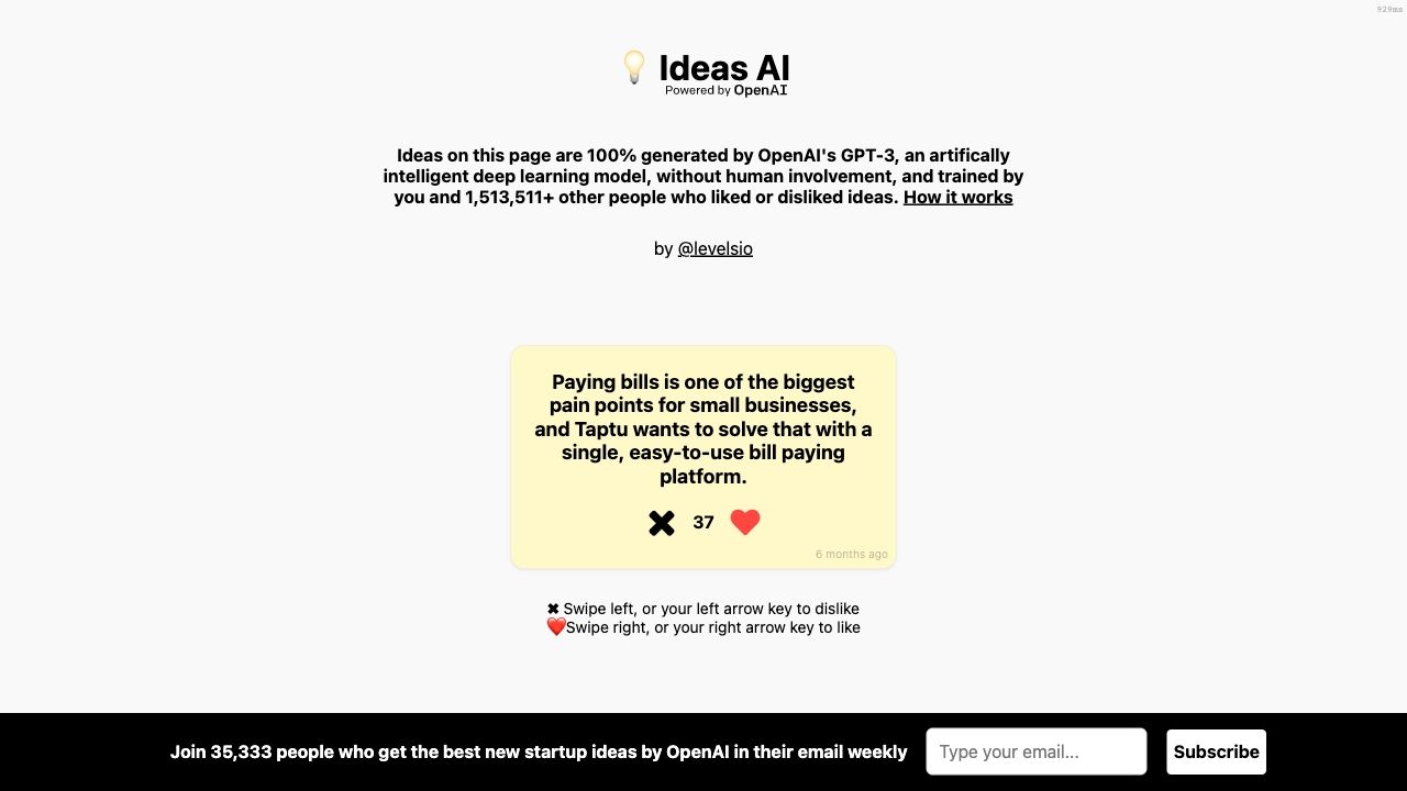 Startup Ideas powered by OpenAI image