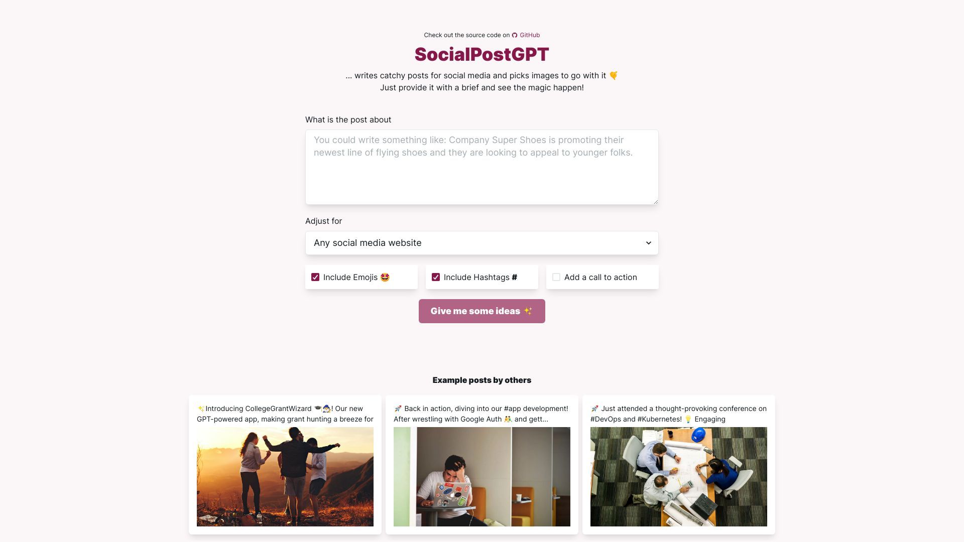SocialPostGPT image
