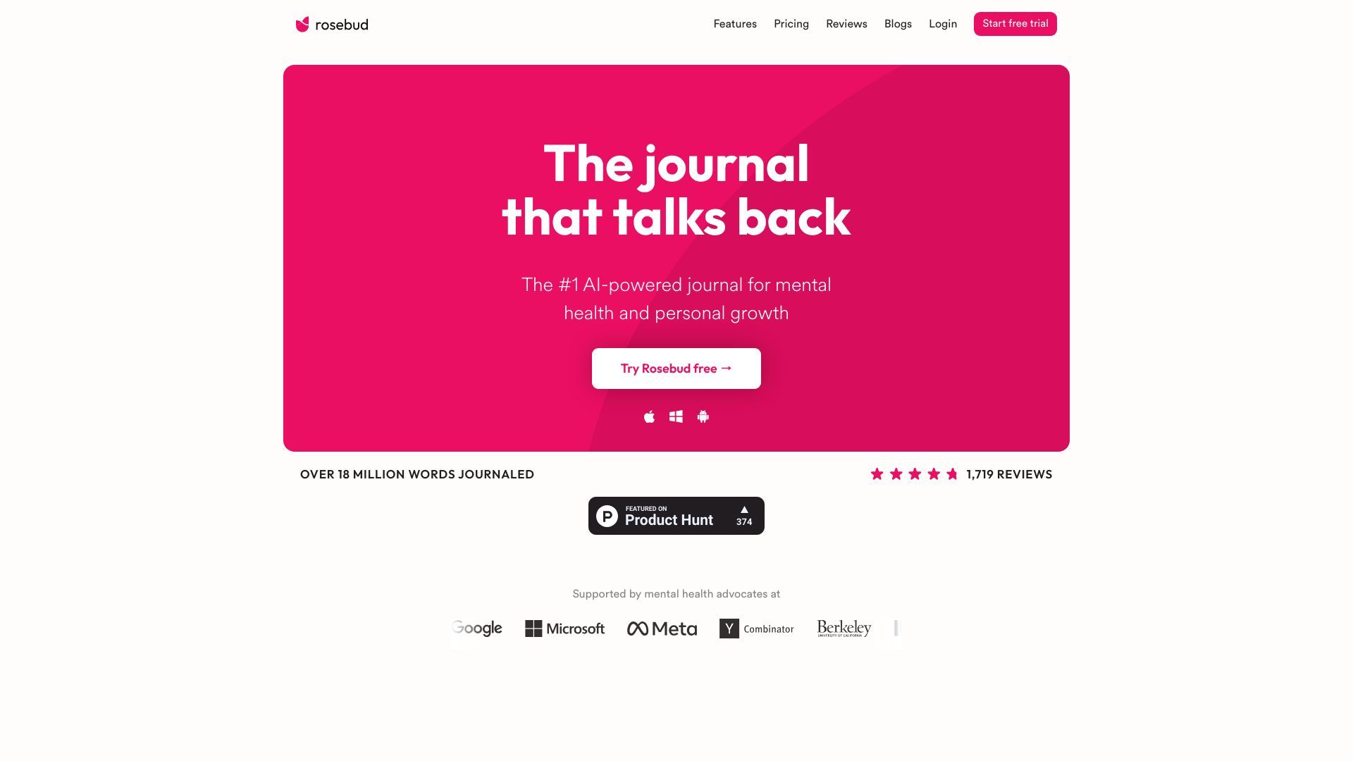 Rosebud - AI Journal for Personal Growth image