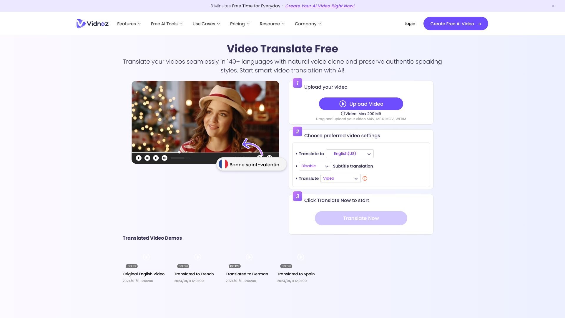 Vidnoz AI Video Translator image