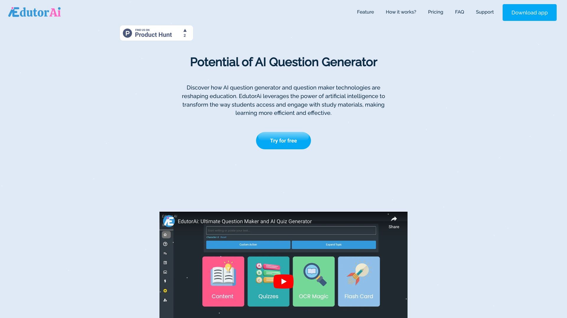 EdutorAI - AI Question Generator image