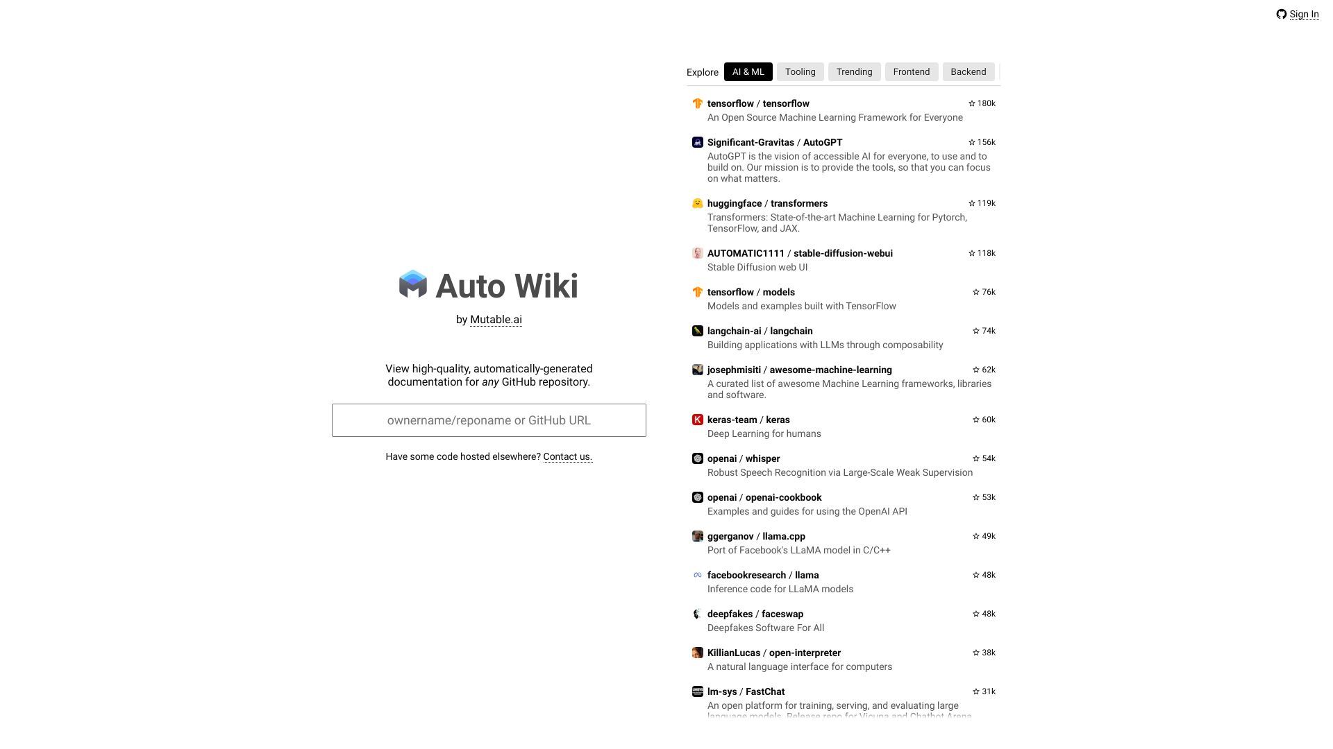Mutable.ai Auto Wiki image