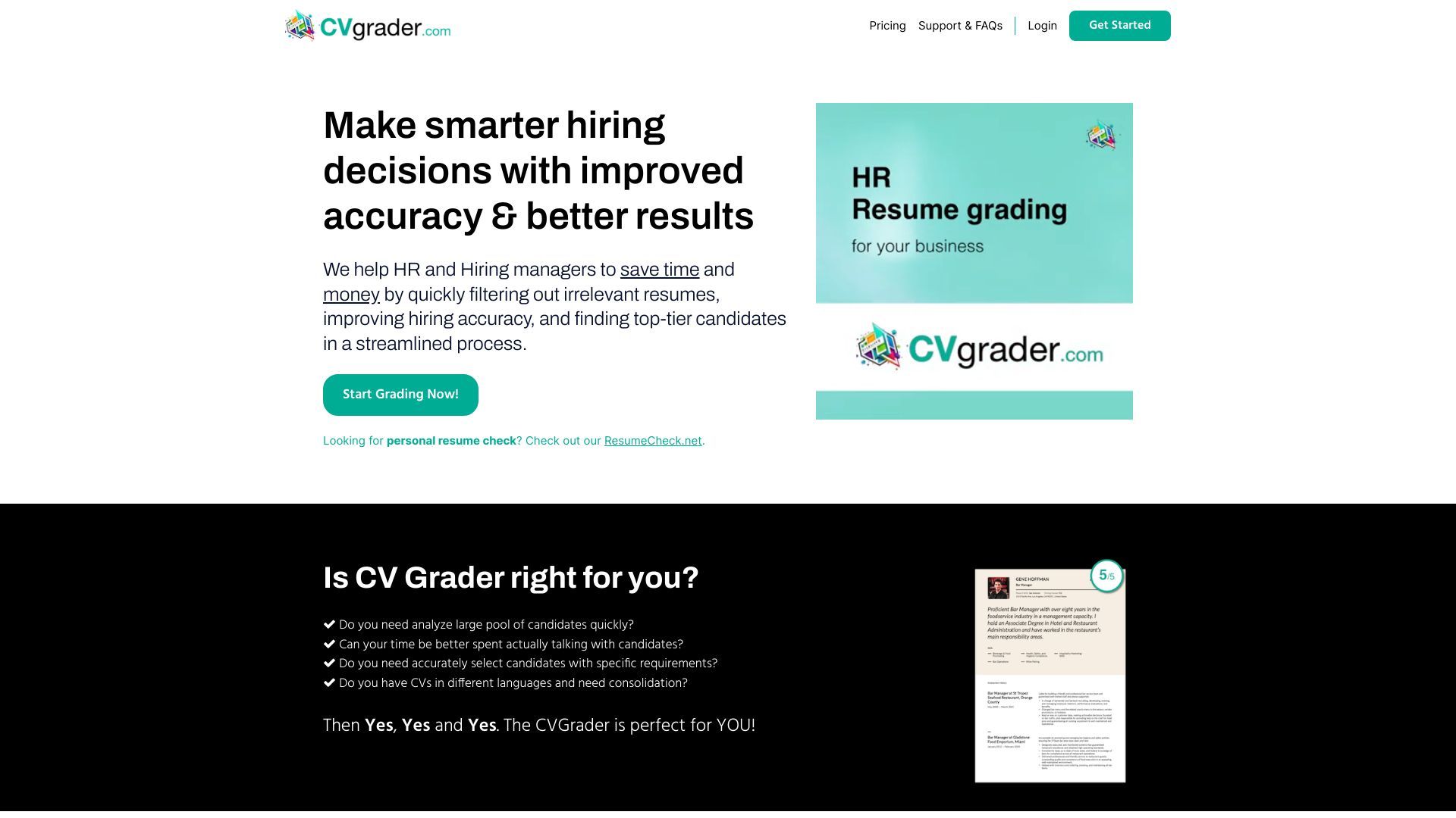CVGrader.com image