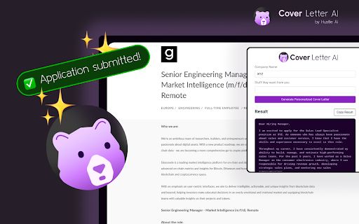 Hustle AI Cover Letter Generator image